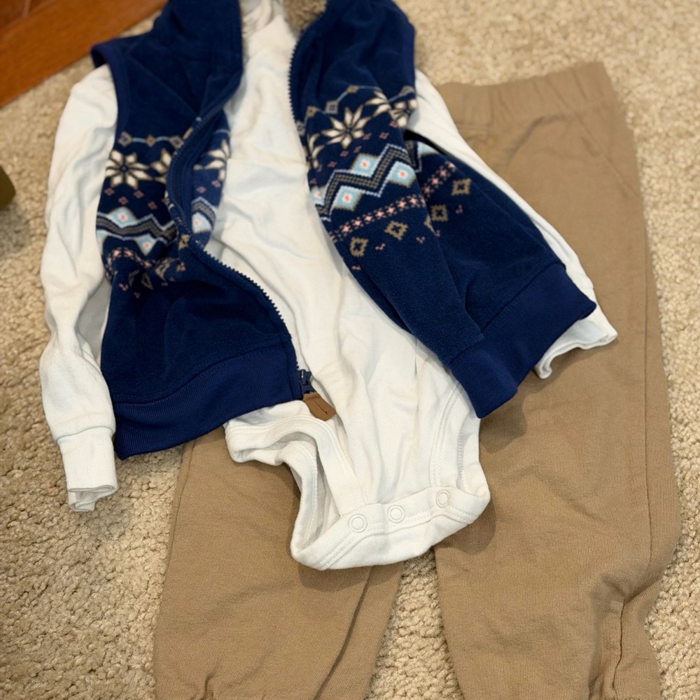 Carter's Blue and Tan Kids Matching Set